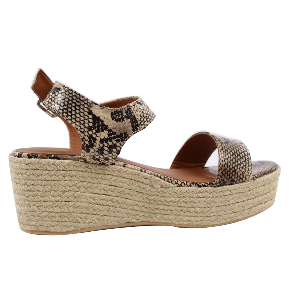 Natural Python Open Toe Ankle Strap Espadrille - image 4